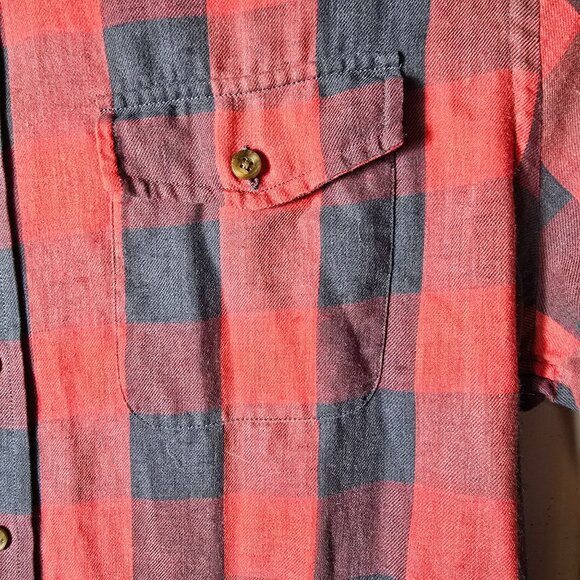 Vineyard Vines Slim Fit Crosby Shirt Large Long Sleeve Button Down Red Blue Plai - Picture 5 of 5